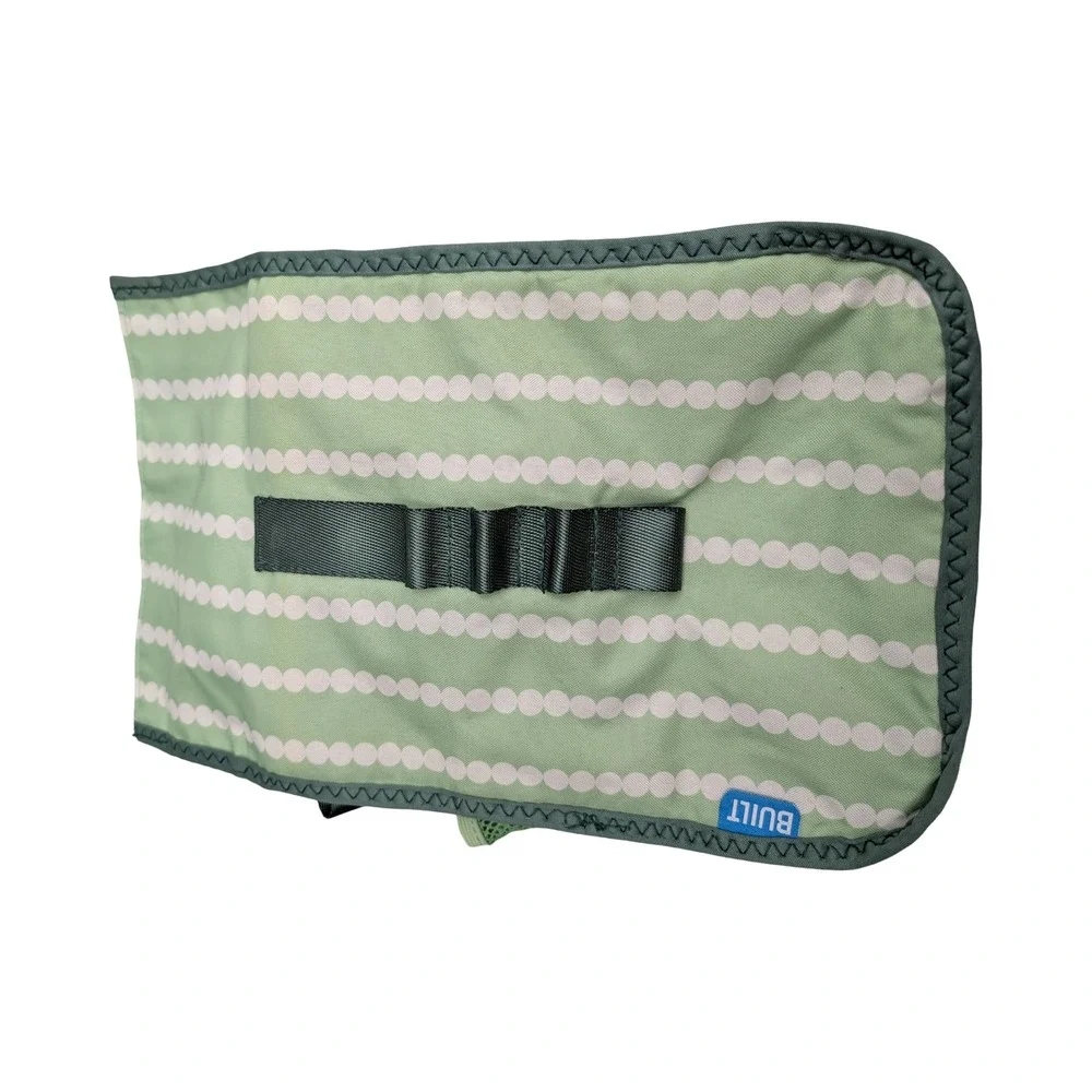 BUILT Crosstown Lunch Bag Green Dot Stripe Insulated Crossbody Strap lunchbox